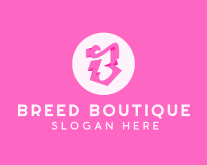 Pink Boutique Letter B logo design