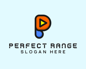 Play Button Letter P logo design