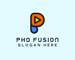 Play Button Letter P logo design