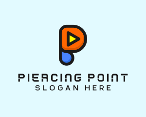 Play Button Letter P logo design