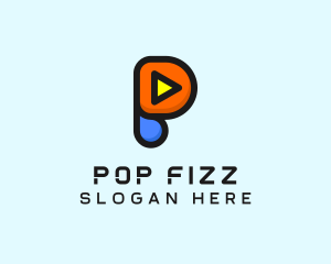 Play Button Letter P logo design