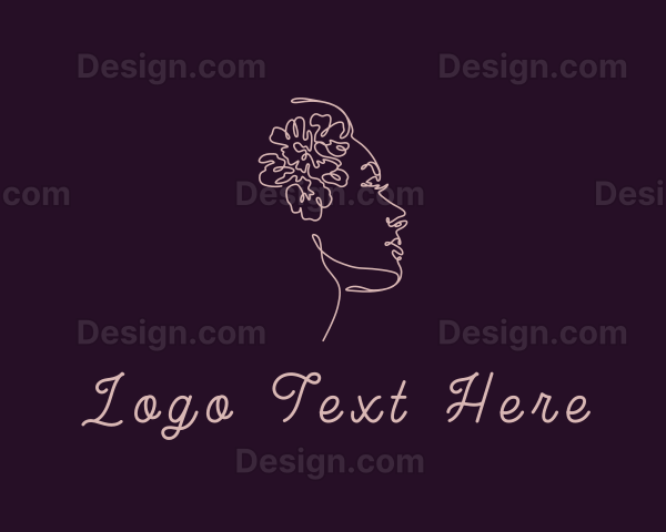 Organic Flower Beauty Woman Logo