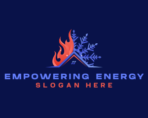 Fire Snowflake Ventilation HVAC logo design