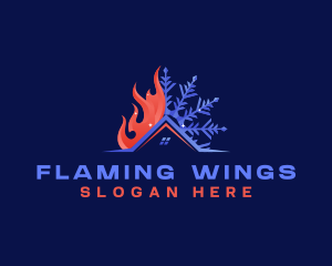 Fire Snowflake Ventilation HVAC logo design