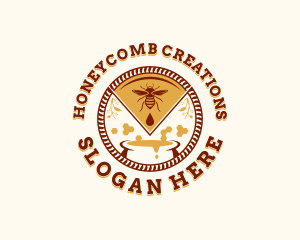 Honey Bee Honeycomb logo design