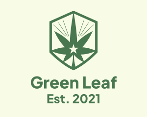 Marijuana Leaf Star logo design