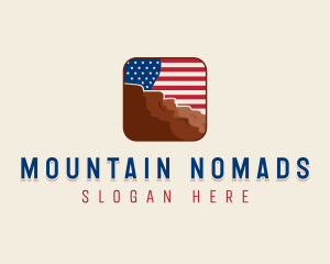 United States Flag Mountain logo design