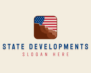 United States Flag Mountain logo design