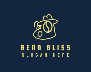 Detective Hat Coffee Bean logo design