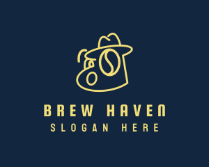 Detective Hat Coffee Bean logo design