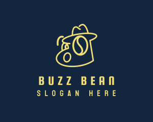 Detective Hat Coffee Bean logo design