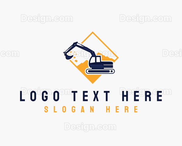 Backhoe Excavator Construction Logo