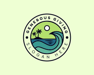 Tropical Island Beach Vacation Logo