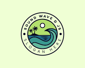 Tropical Island Beach Vacation logo design