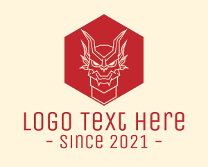 Dragon Hexagon Line Art logo