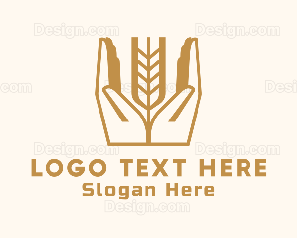 Wheat Farm Hand Logo