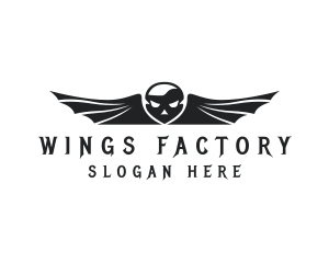 Outlaw Skull Bat Wings logo