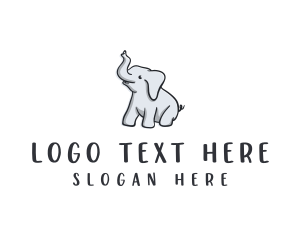 Cute Childish Elephant logo