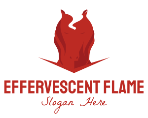 Red Horse Flame logo design