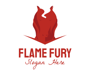 Red Horse Flame logo design