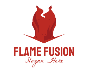 Red Horse Flame logo design