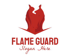 Red Horse Flame logo design