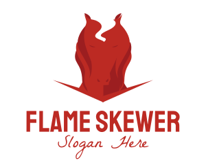 Red Horse Flame logo design