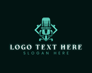 Elegant Podcast Microphone Radio logo