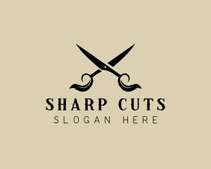 Scissor Feather Barbershop logo design