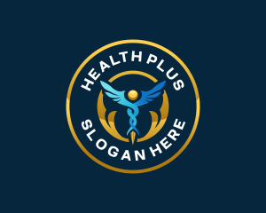 Health Caduceus Shield logo design