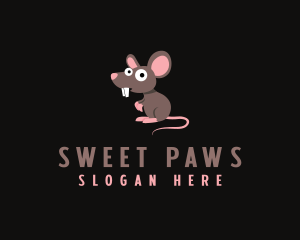 Cute Pest Rat logo design