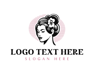 Woman Flower Hairdresser logo