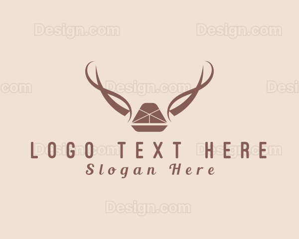 Natural Sled Antlers Rustic Logo