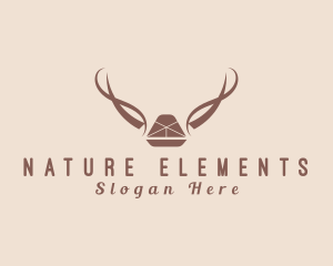 Natural Sled Antlers Rustic  logo design