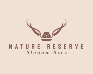 Natural Sled Antlers Rustic  logo design