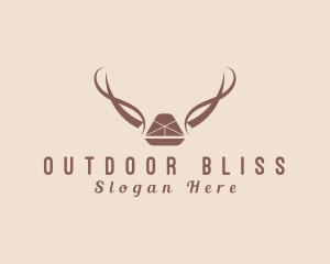 Natural Sled Antlers Rustic  logo design