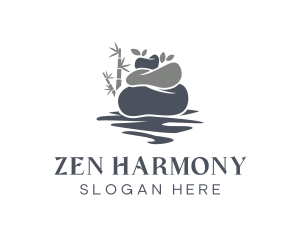 Peaceful Zen Stone logo design