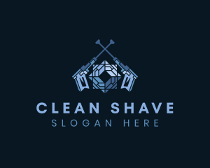 Glass Pressure Washer Cleaning logo design