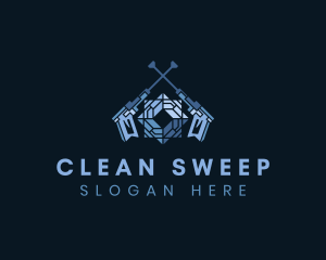 Glass Pressure Washer Cleaning logo design