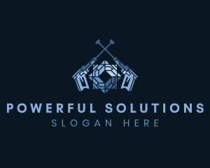 Glass Pressure Washer Cleaning logo design