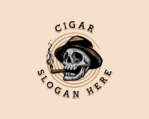 Skull Smoking Tobacco logo design