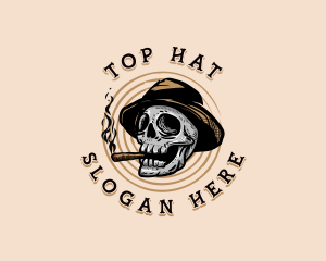 Skull Smoking Tobacco logo design