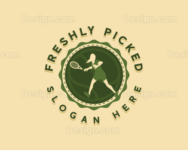 Female Tennis Player Logo