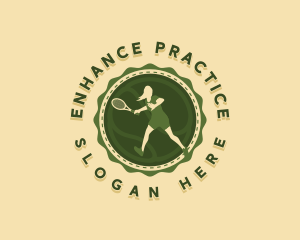 Female Tennis Player logo design