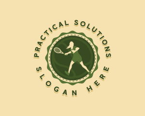 Female Tennis Player logo design