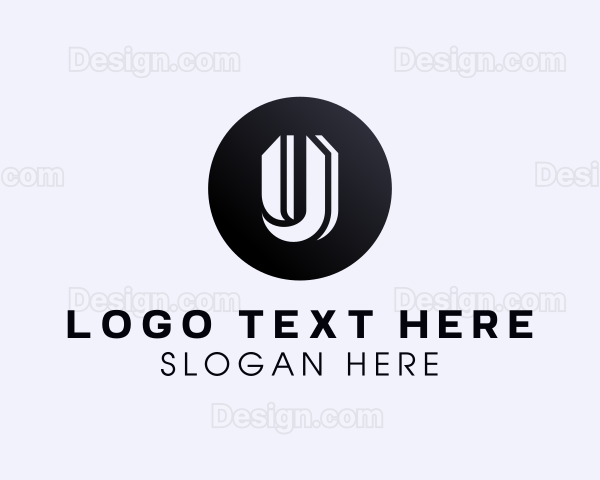 Circle Shape Letter U Logo
