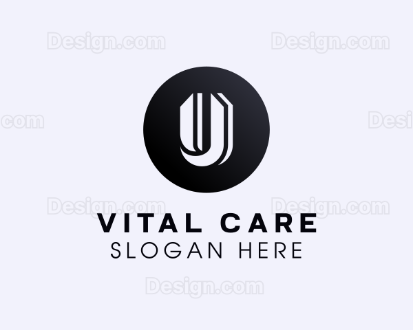 Circle Shape Letter U Logo