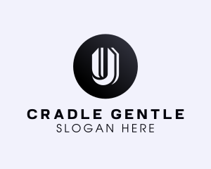 Circle Shape Letter U logo design