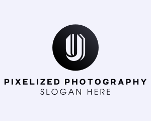 Circle Shape Letter U logo design