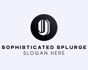 Circle Shape Letter U logo design